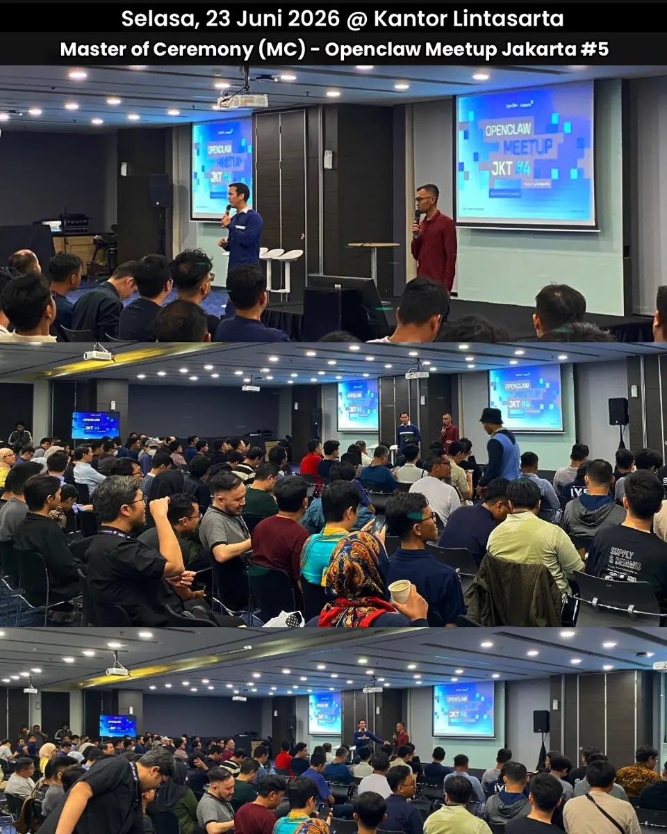 Dhiya menjadi MC OpenClaw Meetup Jakarta