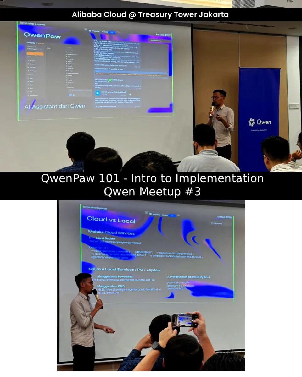 Dhiya presentasi di Qwen Meetup #3