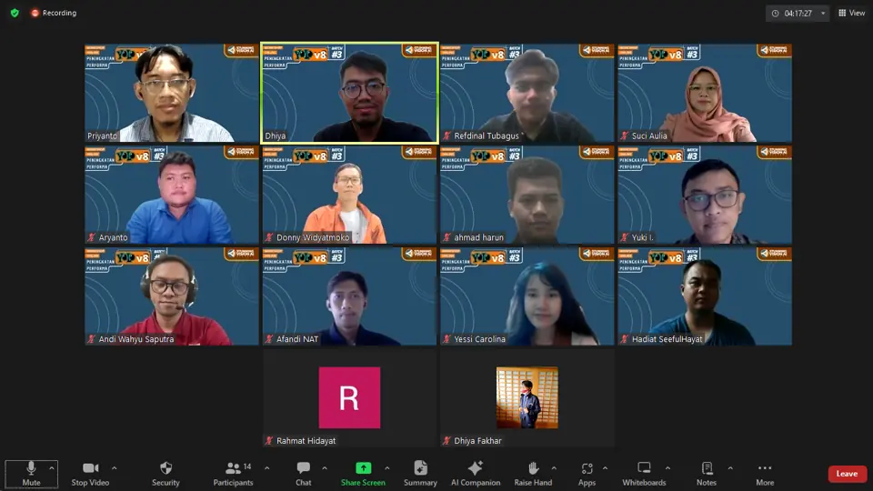 Tangkapan layar sesi Zoom
